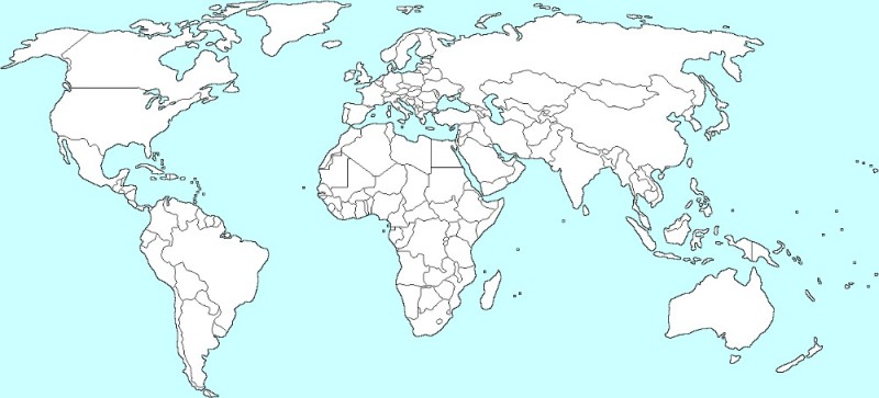 Создать мем: контурная карта мира с границами стран, контурная карта мира для печати, карта мира контурная карта