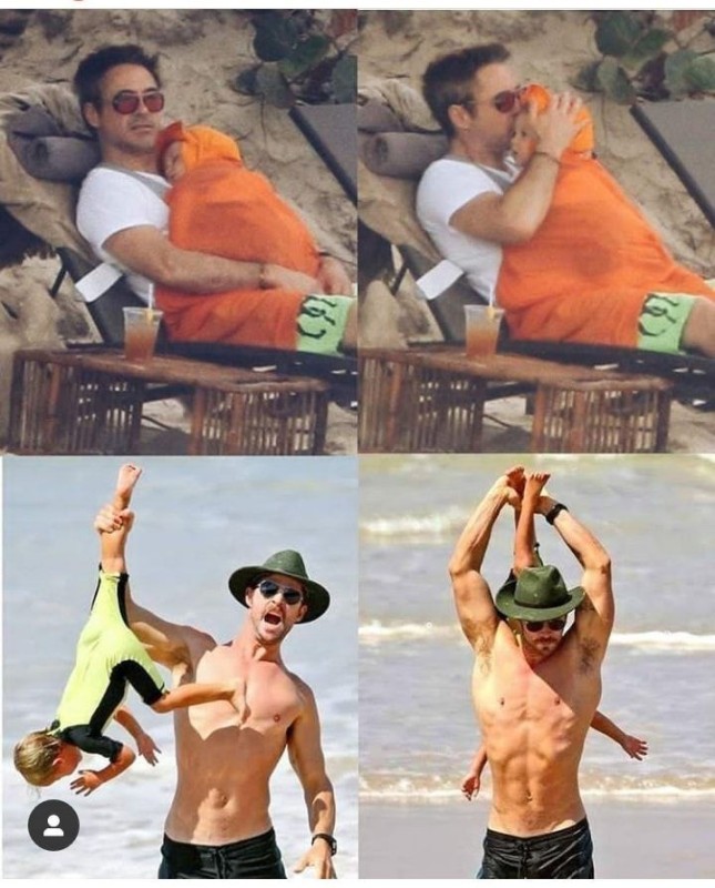 Create meme: memes, Robert Downey Jr. with his daughter on the beach meme, tester and developer