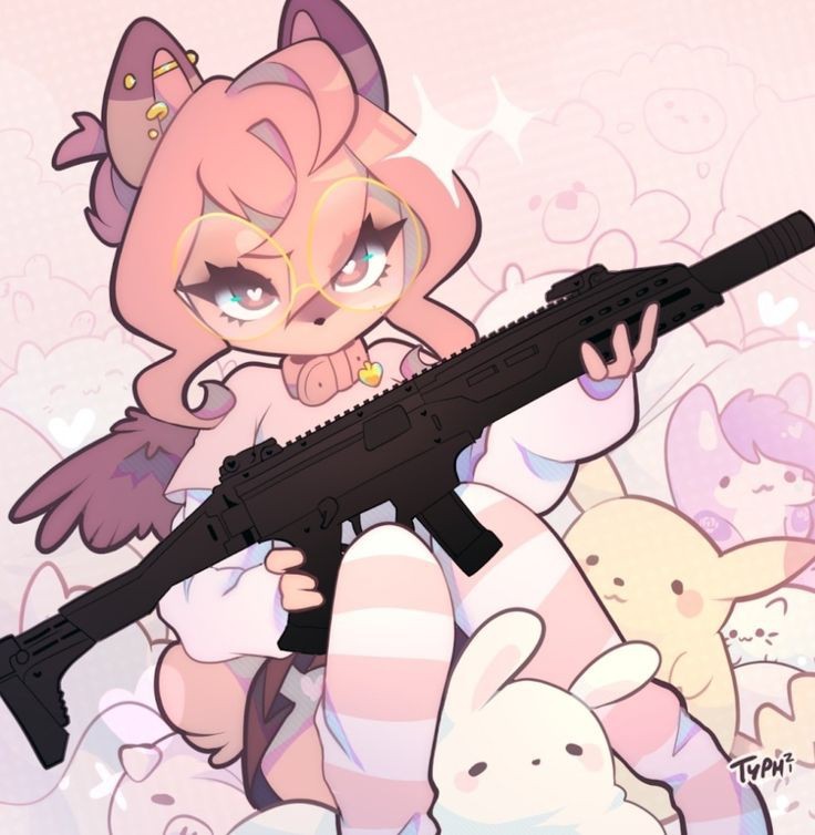 Создать мем: аниме рисунки, nekomiya hinata sniper rifle аниме, девушки из аниме