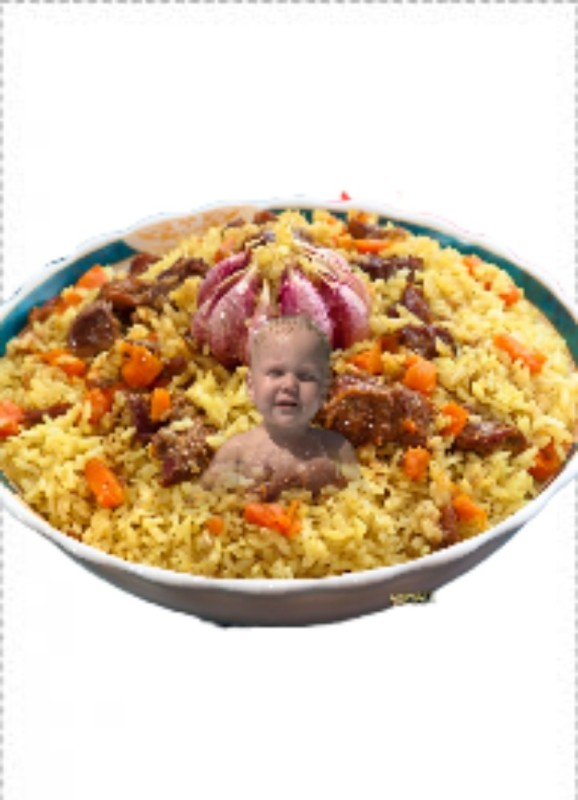 Create meme: pilaf, uzbek pilaf, pilaf rice