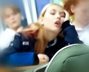 Create meme: blurred image, girl, in school