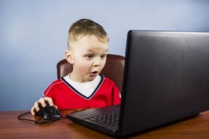 Create meme: online safety, computer and child dependence, child playing computer