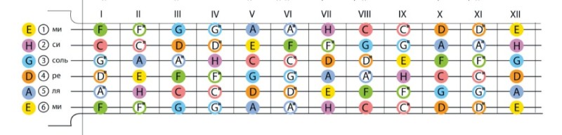 Create meme: guitar notes, the location of the notes on the guitar fretboard, the notes on the fretboard of the bass guitar