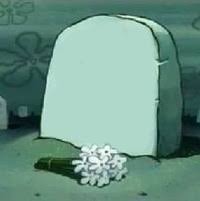 Create meme: squidward's grave, The grave of SpongeBob, squidward's funeral