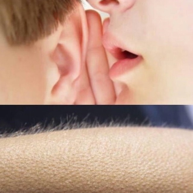 Create meme: whispers meme, on the ears, whispers meme goosebumps