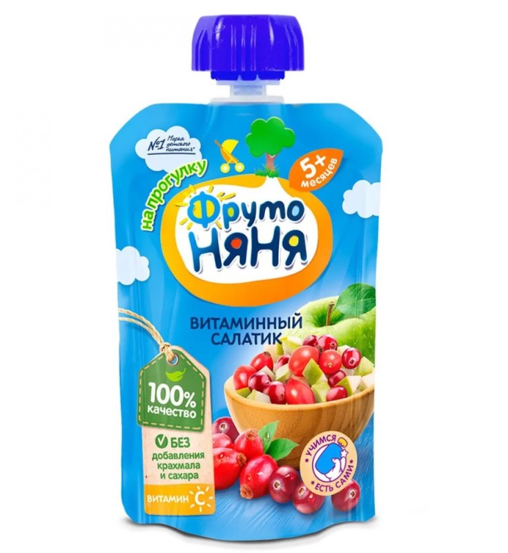 Create meme: fruto the babysitter, frutonian puree vitamin salad, frutonyanya vitamin salad 90g