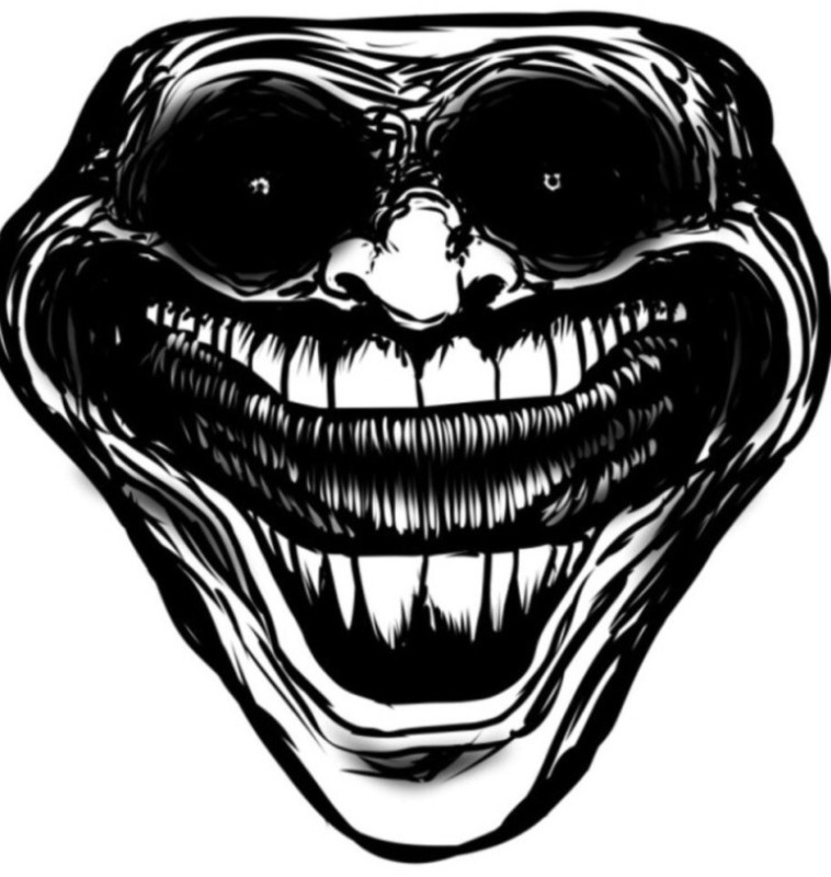 Create meme: smiling trollface, the trollface , scary face trollface