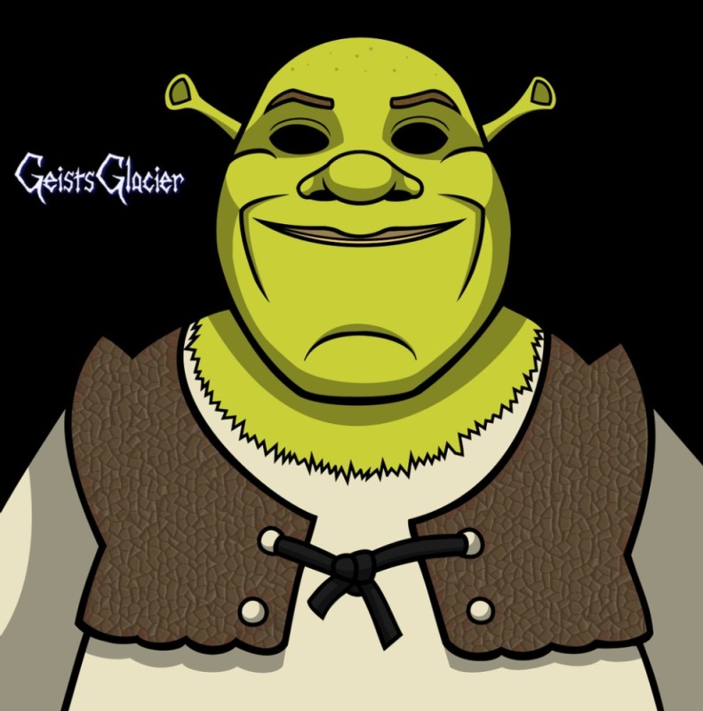Create meme: shrek's drawing, shrek head, Shrek zabumba