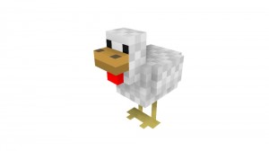 Create meme: chicken minecraft building