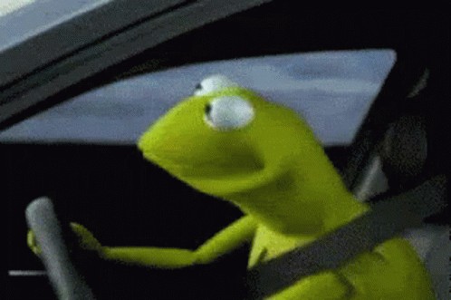 Create meme: Kermit the frog , Kermit , kermet the frog behind the wheel