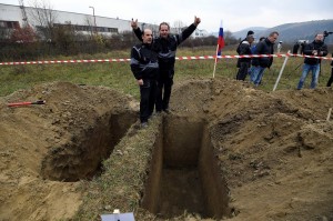 Create meme: Buried, excavations, Alan is digging the grave