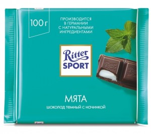 Создать мем: Ritter Sport, шоколад темный с мятой ritter sport, 100 г, шоколад риттер спорт тёмный шоколад мята