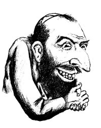 Создать мем: карикатура еврея, злой еврей, ехидный еврей