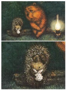 Create meme: the hedgehog and the bear in the fog picture, the hedgehog and the bear pictures, the hedgehog and the bear in the fog