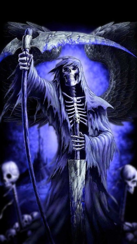 Create meme: Thanatos is the god of death, Reaper the Reaper of death, skeleton with a scythe