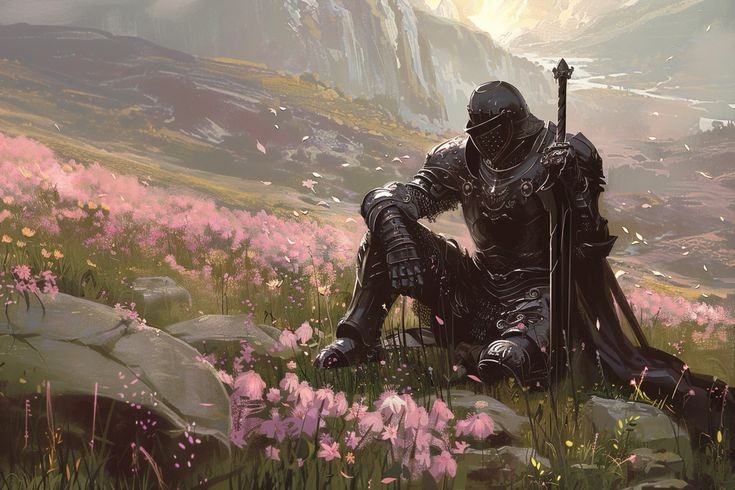 Create meme: the fallen knight, sad knight, fantasy 