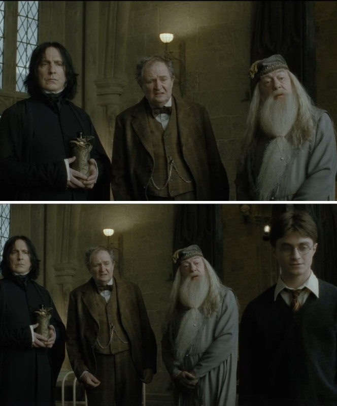 Create meme: Dumbledore and Harry Potter, The half-blood Prince Harry Potter, Severus Snape the half-blood Prince