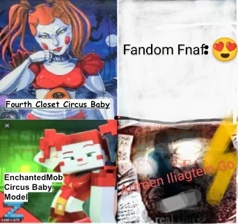 Create meme: circus baby, baby circus fnaf , minecraft fnaf