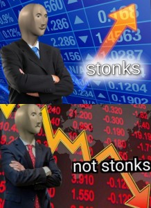 Create meme: stonks, people