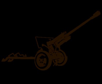 Create meme: gun silhouette, howitzer cannon, artillery cannon