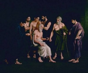 Create meme: Caravaggio Nude, picture, the death of Plato the philosopher