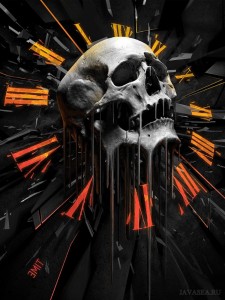 Создать мем: 3 d череп, skull wallpaper часы, смерть черепа живые обои