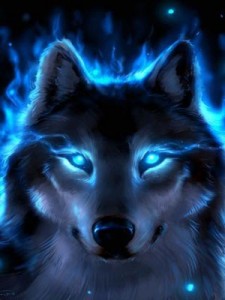 Create meme: blue wolf Wallpaper, photo of wolf in neon, wolf avatar