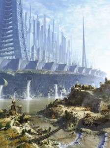 Create meme: futuristic, fantasy city, art city
