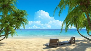 Create meme: sea beach palm trees, Paradise beach