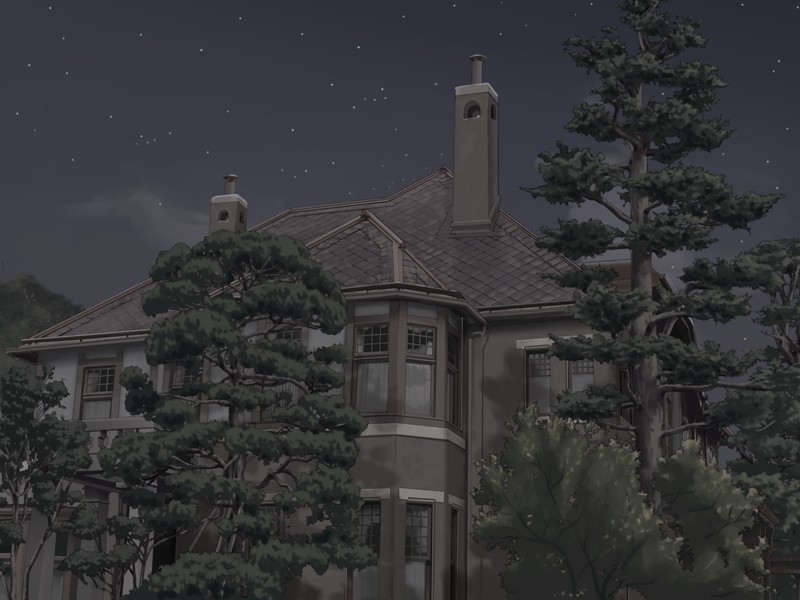 Create meme: Tosaka Mansion, anime mansion, anime background house