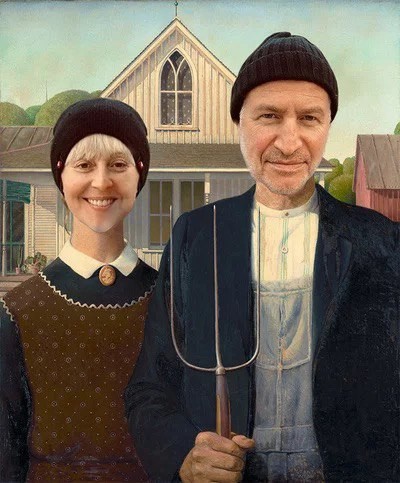 Create meme: grant wood American Gothic, Grant Wood's American Gothic, American Gothic