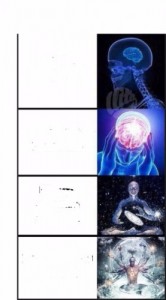 Create meme: glowing brain, the overmind's brain, meme overmind