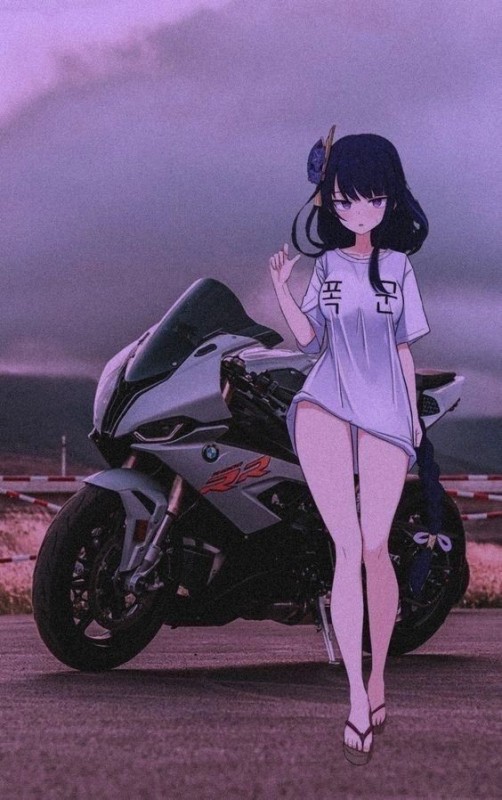 Create meme: anime motorcycle, anime girl, anime