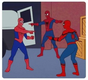 Create meme: spider man and spider man meme, Spiderman meme, 2 spider-man meme