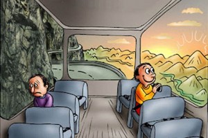 Create meme: people, public transport, cartoon