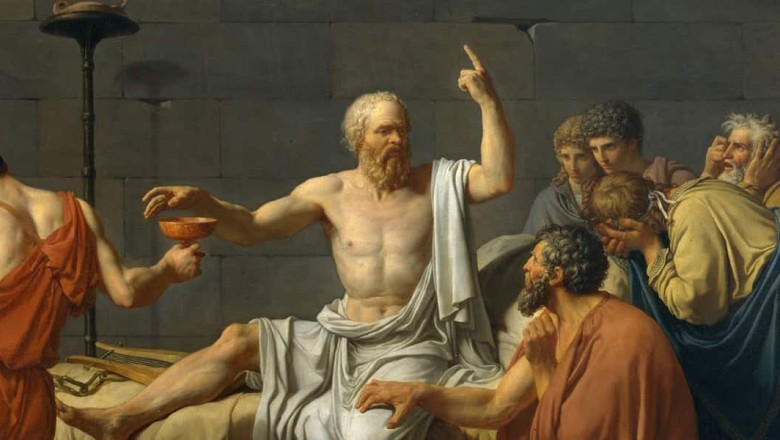 Create meme: Jacques Louis David The death of Seneca, ancient philosophers, Socrates portrait