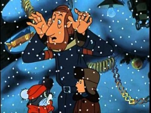 Create meme: Christmas films winter in Prostokvashino, uncle with a big mustache of buttermilk, Winter in Buttermilk