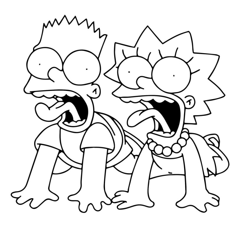 Create meme: Simpsons coloring pages, Bart Simpson coloring book, Simpsons coloring pages Bart and Lisa