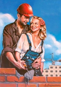 Create meme: pin-up poster tell my experience to young, Soviet pin-up construction, give the experience to young pictures