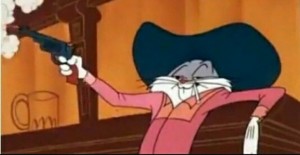 Create meme: Bugs Bunny, bugs bunny gun, bugs bunny cowboy meme