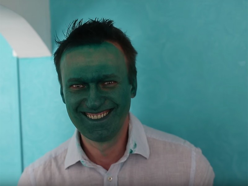 Create meme: bulk poured green paint , bulk in Zielonka, Alexey Navalny Zelenka