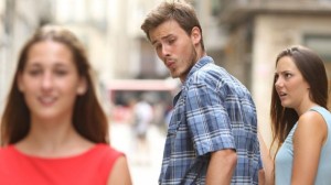 Create meme: the guy looks at the girl meme, the guy looks at the girl, the guy turns to the girl meme