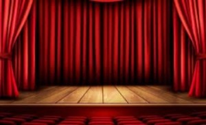 Create meme: red curtain, day theater pictures, scene