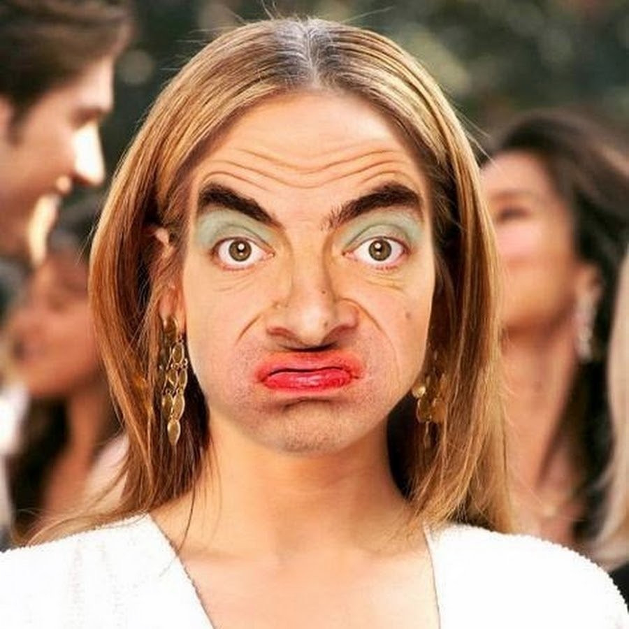 Create meme: funny face, Funny face, Mr. Bean is a woman