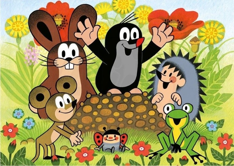 Create meme: mole , the mole from the Czech cartoon, cartoon mole and his friends