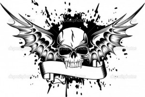 Create meme: wings, vector, skull with wings