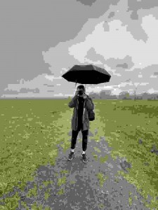 Создать мем: шаблон зонтик, человек, под дождем