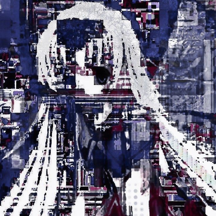 Create meme: glitch art, glitch art anime, anime arts