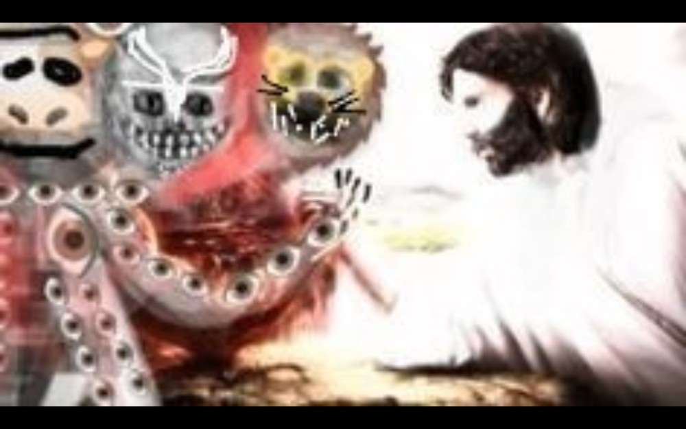 Create meme: God and the devil, Jesus and the devil, God versus Satan