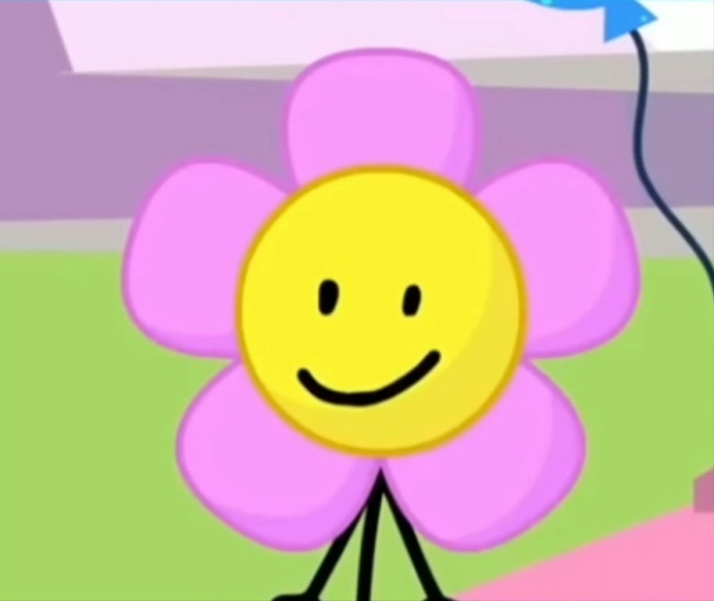 Create meme: smiling flower, flower smile, bfdi flower